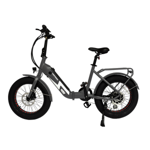 GIO LIGHTNING Folding Electric Bike Gray with Fat Tires