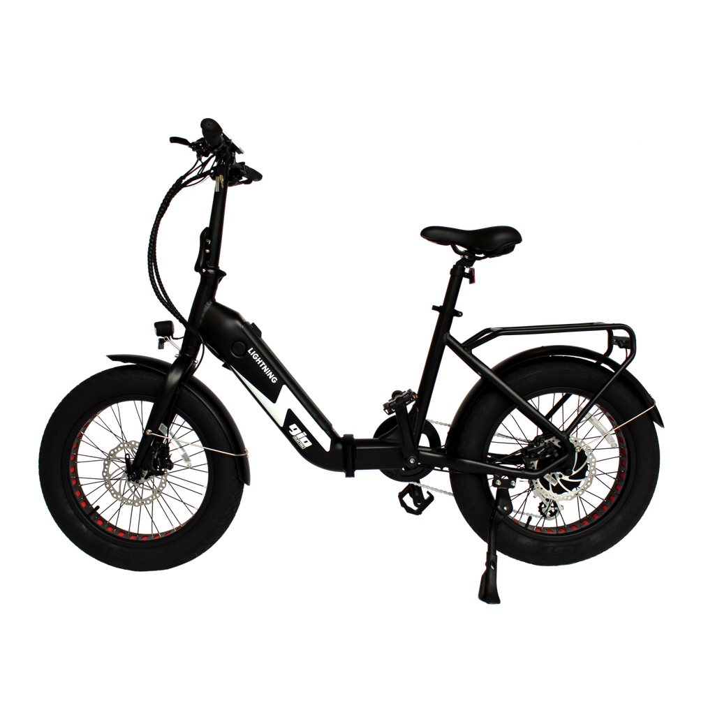 GIO LIGHTNING Folding Electric Bike Black with Fat Tires